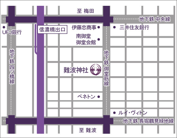 難波神社地図