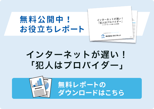 人事総務お役立ちレポートダウンロード（インターネットが遅い！「犯人はプロバイダー」）