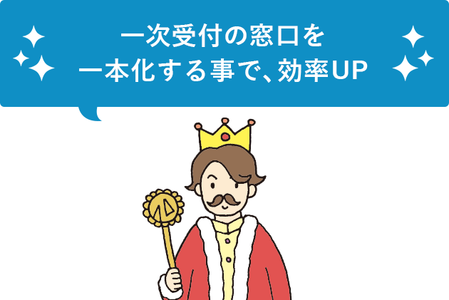 一次受付の窓口を一本化することで効率アップ