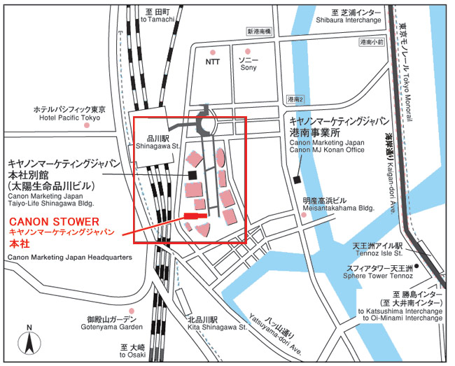 キヤノンマーケティングジャパン株式会社地図